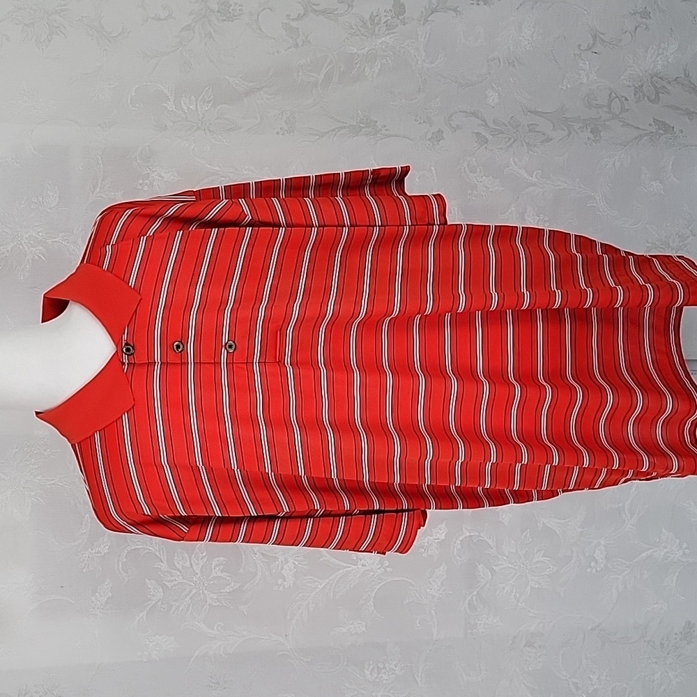 Shirt Men's Size XXL Red White Black Stripes Great Condition